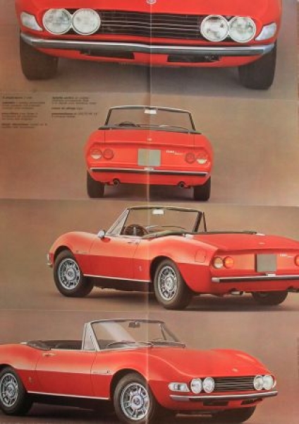 Fiat Dino Spider 2400 Modelprogram 1967 Carbrochure map (7989)